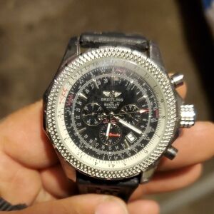Breitling Bentley Black and Silver Chronograph